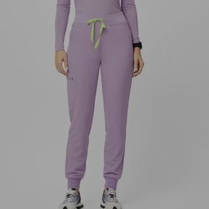 Figs Purple Joggers with Green Accents